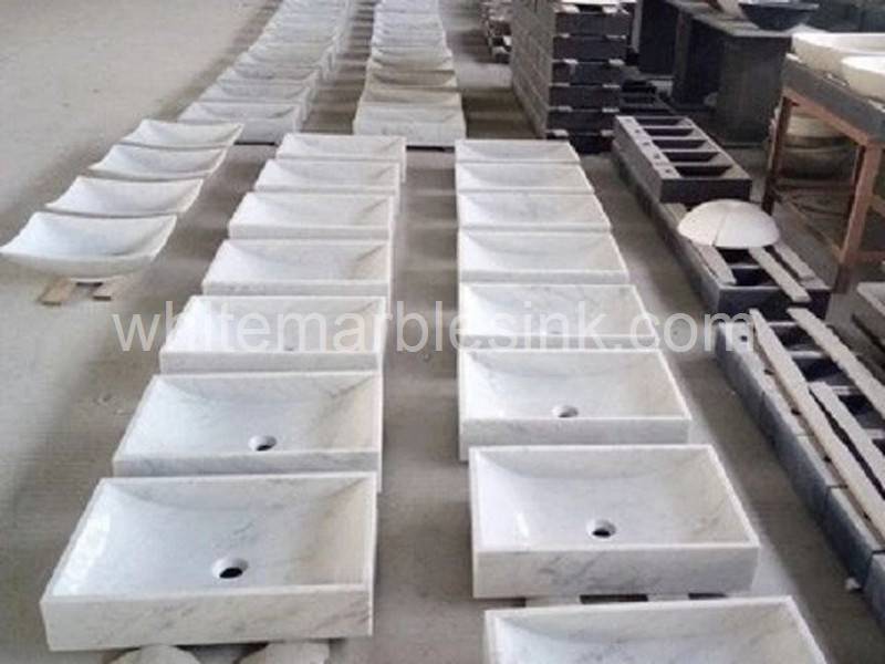 White Marble Square Sink proceeding