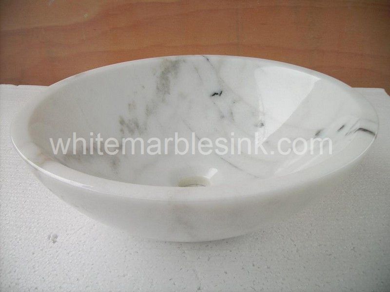 White Marble Washbasin For Bathroom